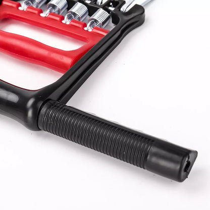 Adjustable spring tension device for arm and grip strength training