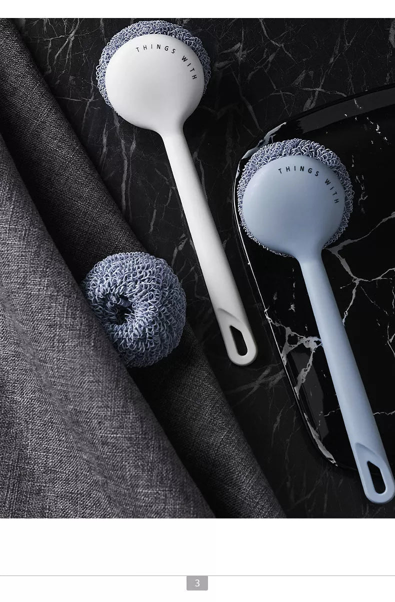 Nano Cleaning Scrubber Set with white and blue handles for kitchen decontamination