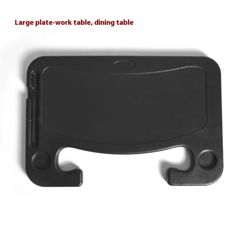 Black ABS plastic car steering wheel tray functioning as a laptop stand and dining table