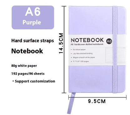 A5 skin feeling PU leather diary with strap closure and horizontal line pages in marble black colour