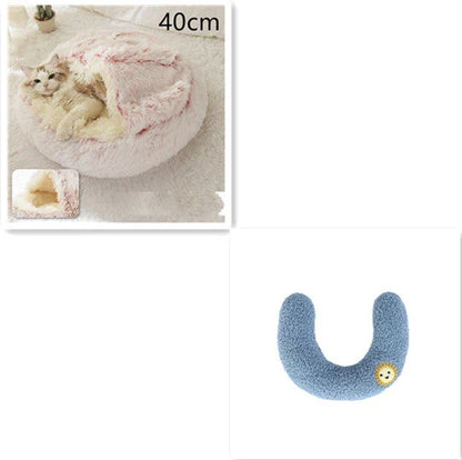 Cozy pet bed with plush and warm fabric for cats and dogs