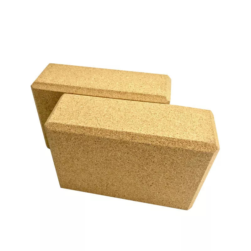 Natural cork yoga brick with high-density EVA material for stability and support