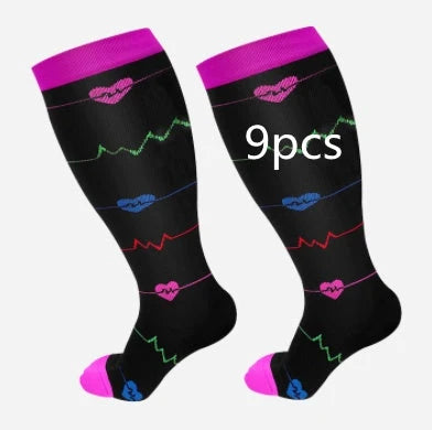 Premium plus-size compression socks with bamboo fibers for superior comfort and support