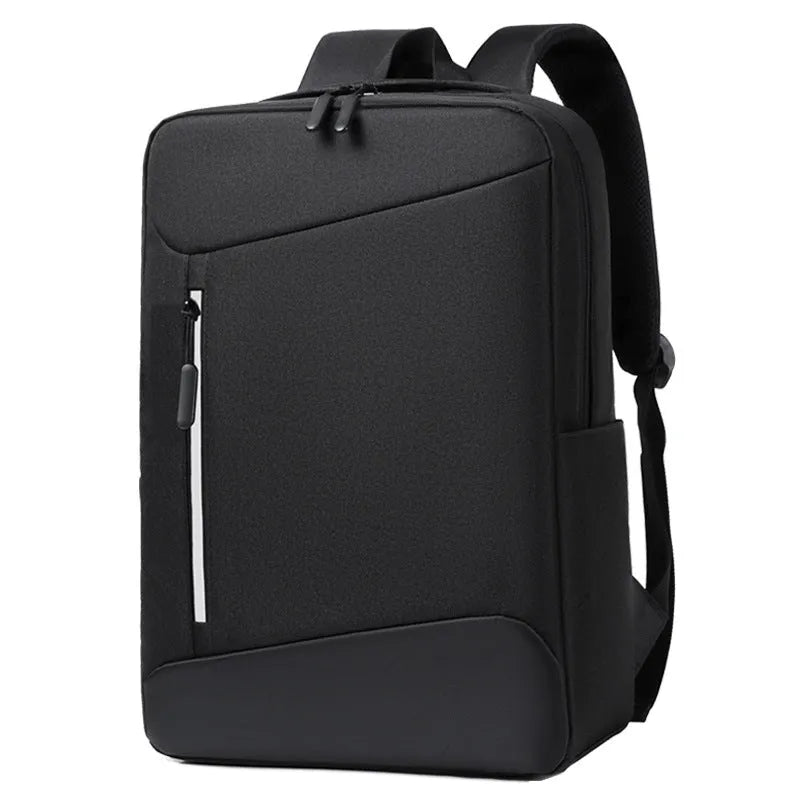 Men's solid-colour waterproof Oxford cloth backpack for business and commuting.