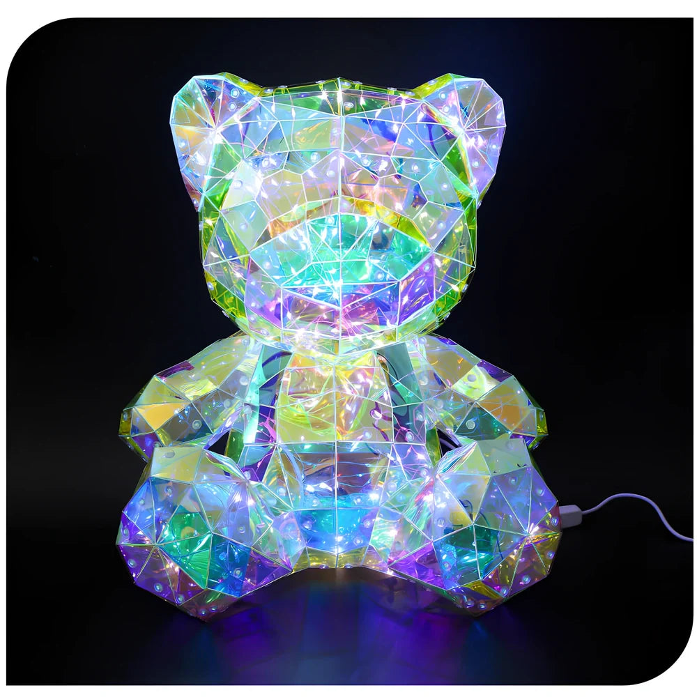 USB-powered Christmas decorations with magic glow bear and tree designs on dark background