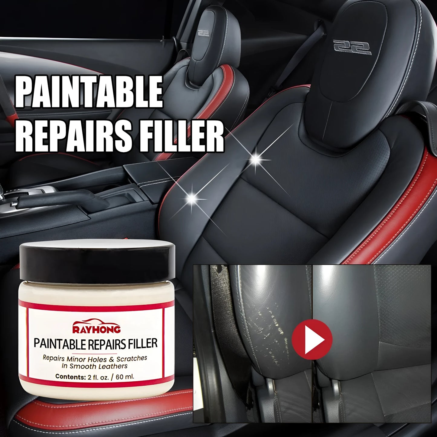 60ml leather repair paste tube for car seat and sofa scratch repair
