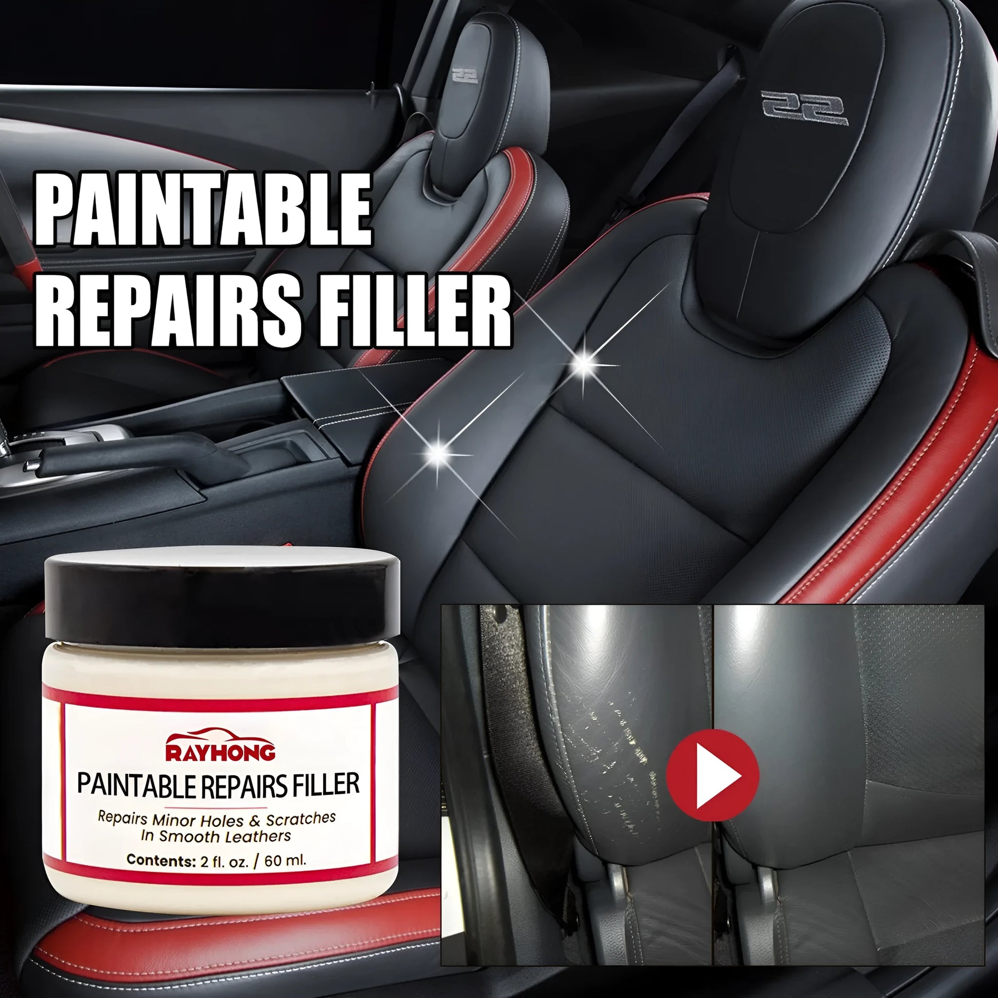 60ml leather repair paste tube for car seat and sofa scratch repair