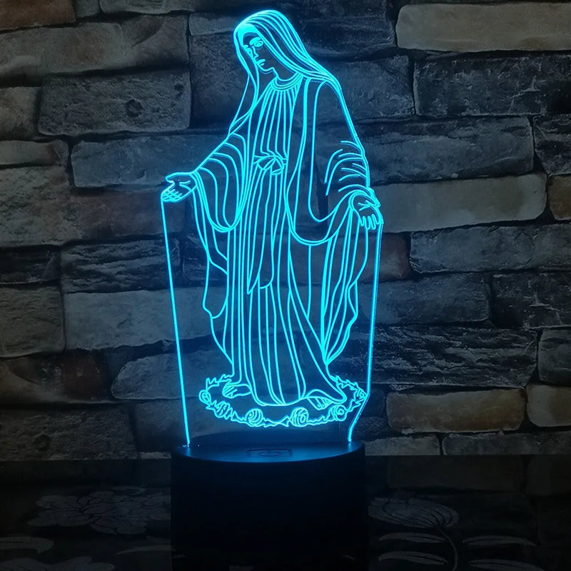 Kids 3D LED night light touch USB table lamp baby sleeping light with colourful seven colours and gradient mode options featuring laser engraving acrylic light guide plate and ABS base for bedside or desktop use