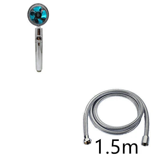 High-Pressure Handheld Shower Head with Turbo Propeller and Cotton Filter for Luxurious Spa-Like Shower Experience