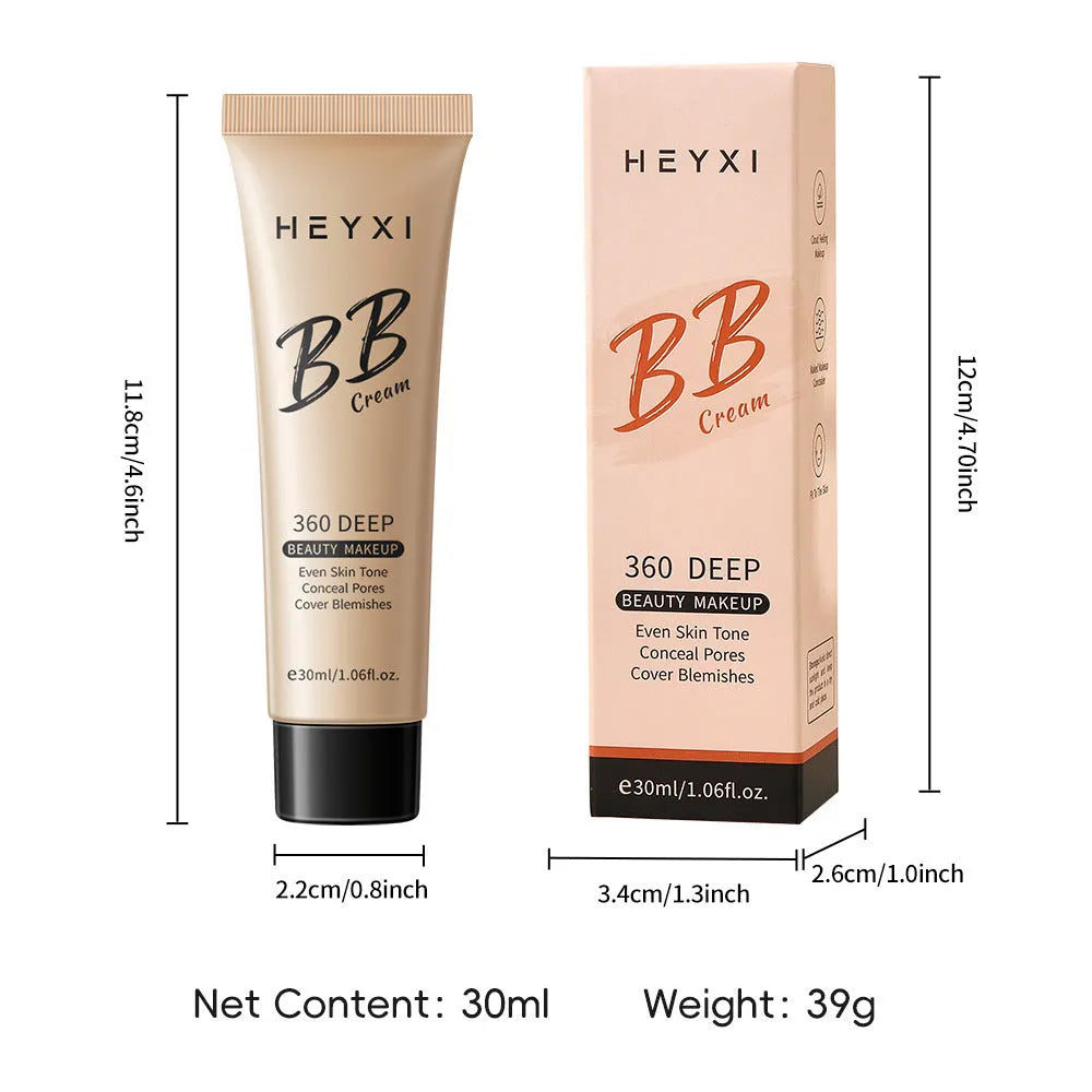 Waterproof and sweatproof BB cream in four shade options 01, 02, 03, 04