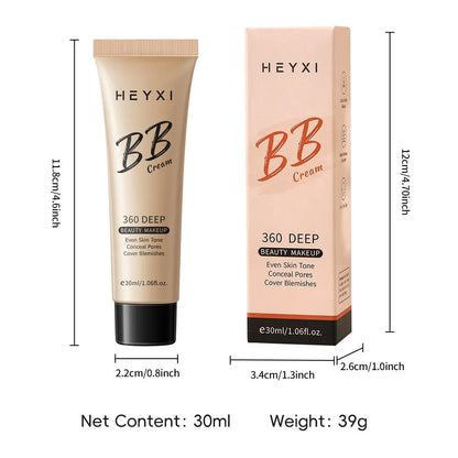 Waterproof and sweatproof BB cream in four shade options 01, 02, 03, 04