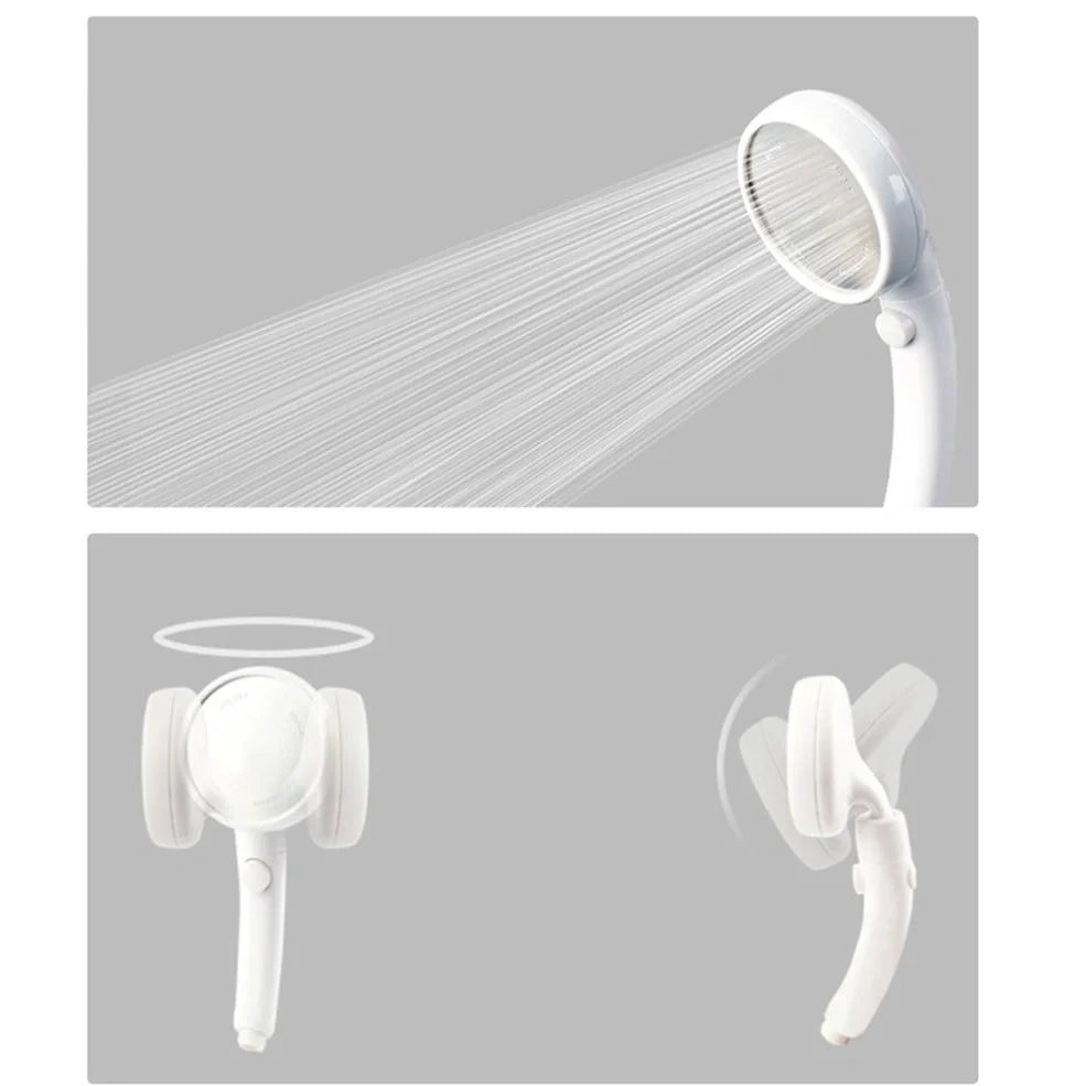 Automatic pressure shower with switch control in silver finish, 230x90x50mm ABS construction