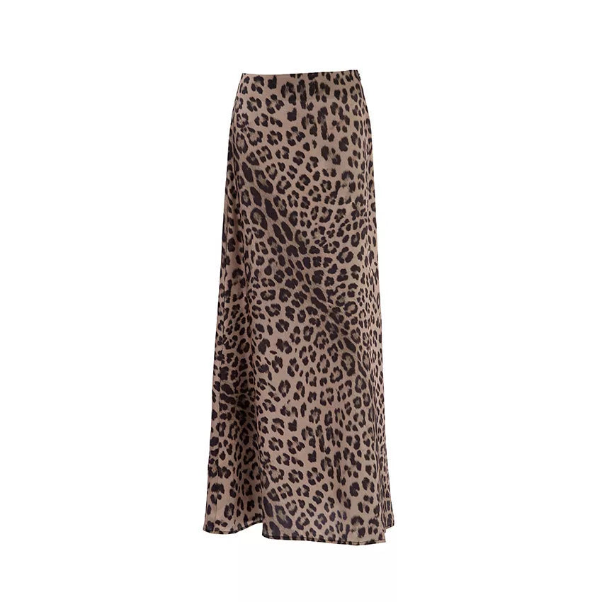 Leopard print mermaid skirt dress for women, made from durable polyester fabric
