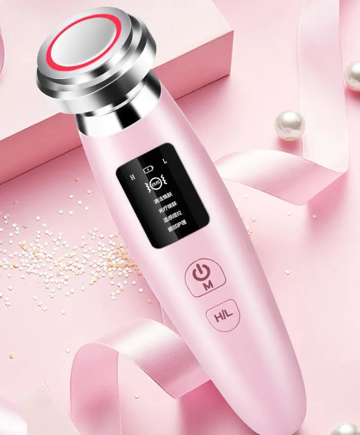 Pink skin rejuvenation instrument for facial cleansing with 185mm length