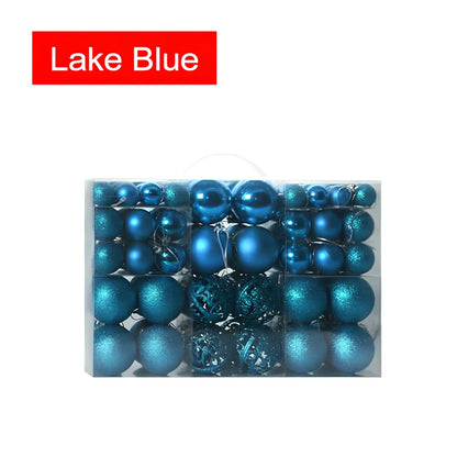 100 Christmas matte decorative balls in 12 colours including champagne, lake blue and rose red