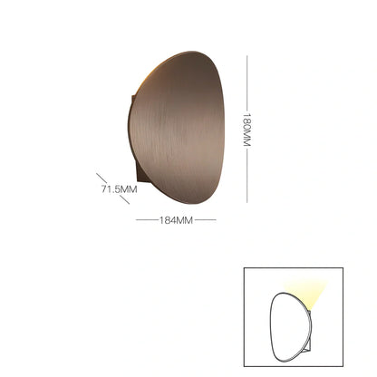 Round white wall lamp with aluminium body and plexiglass shade for bedroom or balcony lighting