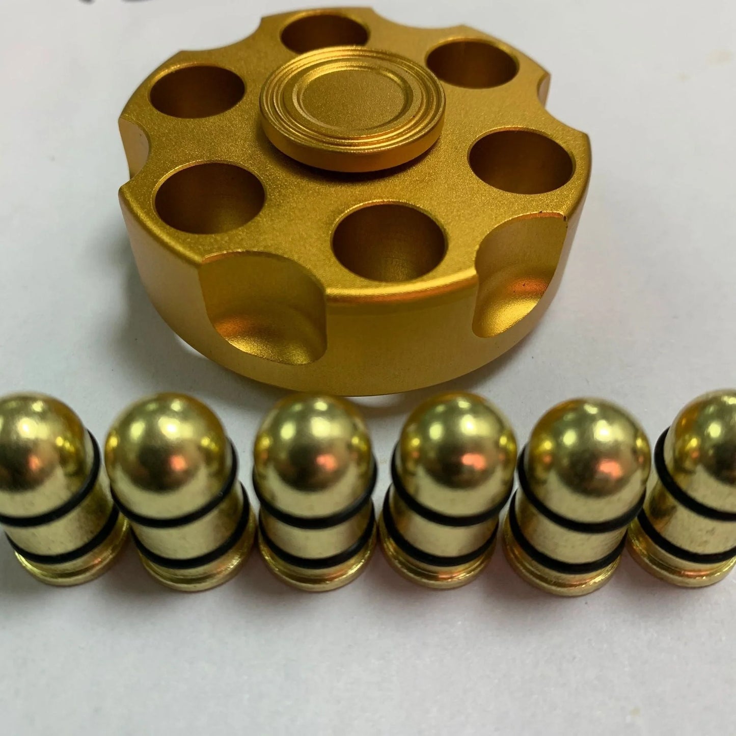 Brass Gun Revolver Bullet Fidget Toy Spinner with detachable rotating feature