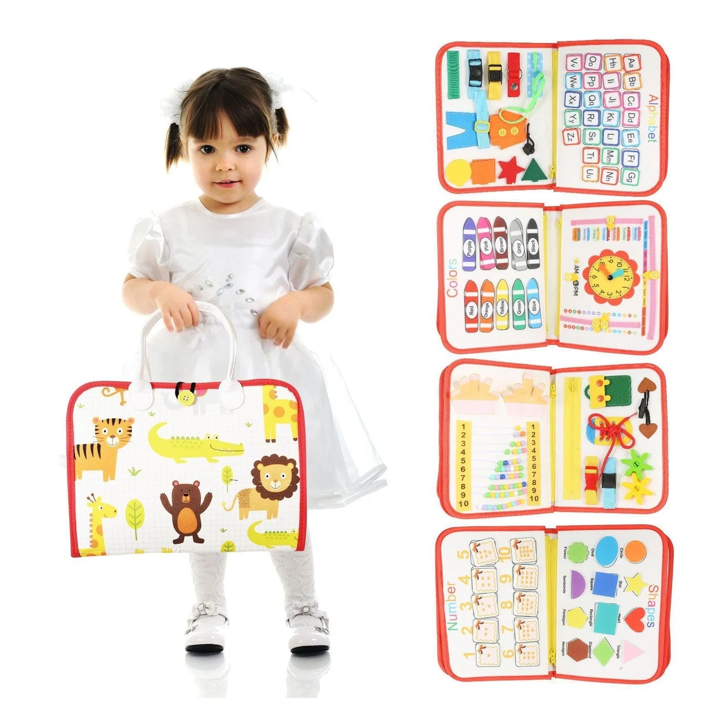 28x44cm felt learning board with puzzle elements for early education