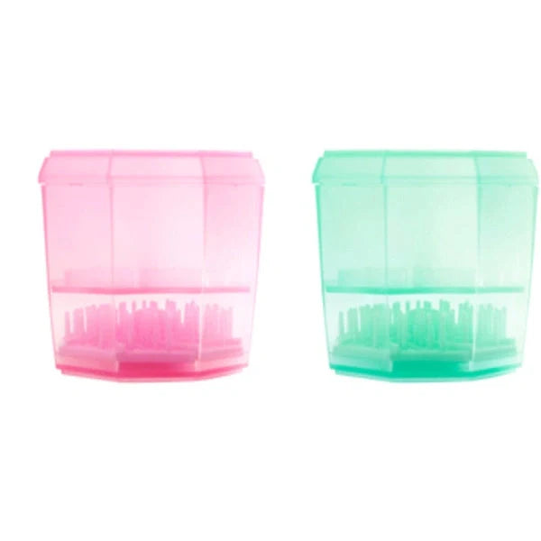 14-hole makeup brush holder in various colors for organized brush storage and drying