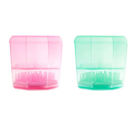 14-hole makeup brush holder in various colors for organized brush storage and drying