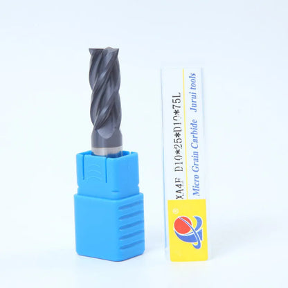 Carbide milling cutter set showing spiral cutting edges and straight shank design