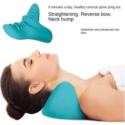 Blue gravity acupressure neck massager pillow for cervical spine relief