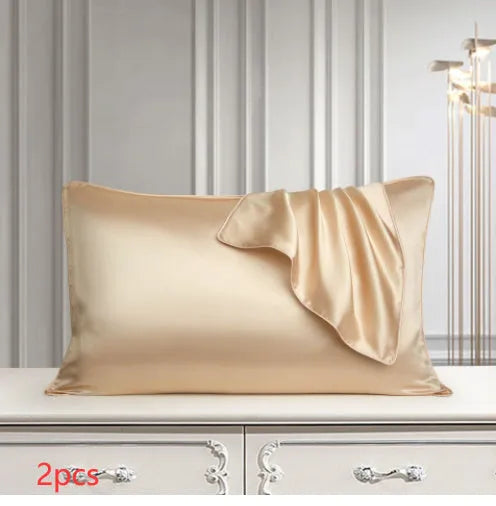 Mulberry silk pillowcase 48x74cm in palace luxury style with inlaid rope weave texture.