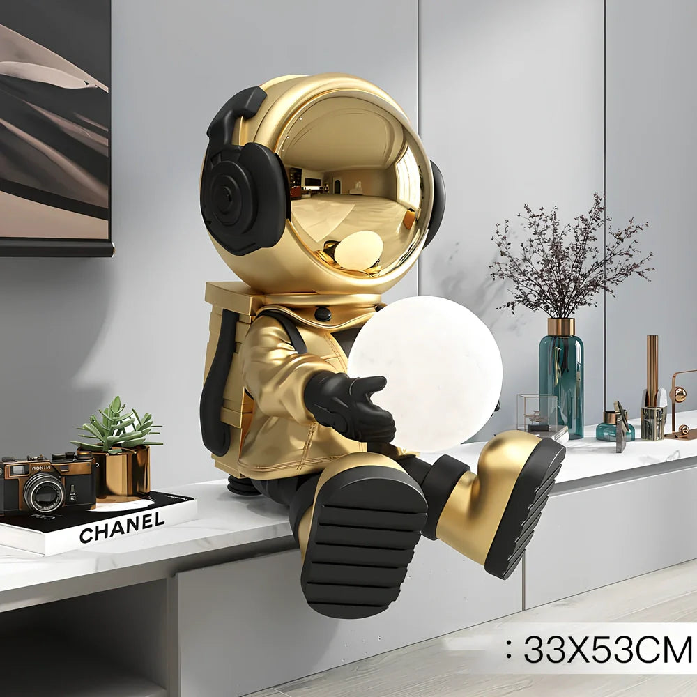 59cm tall astronaut ornament with night light on TV cabinet