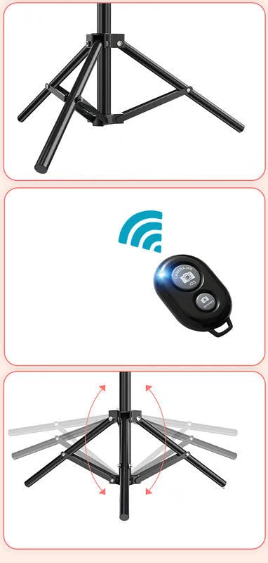 10-inch rotating ring selfie light with 19cm metal bracket for smartphone photography