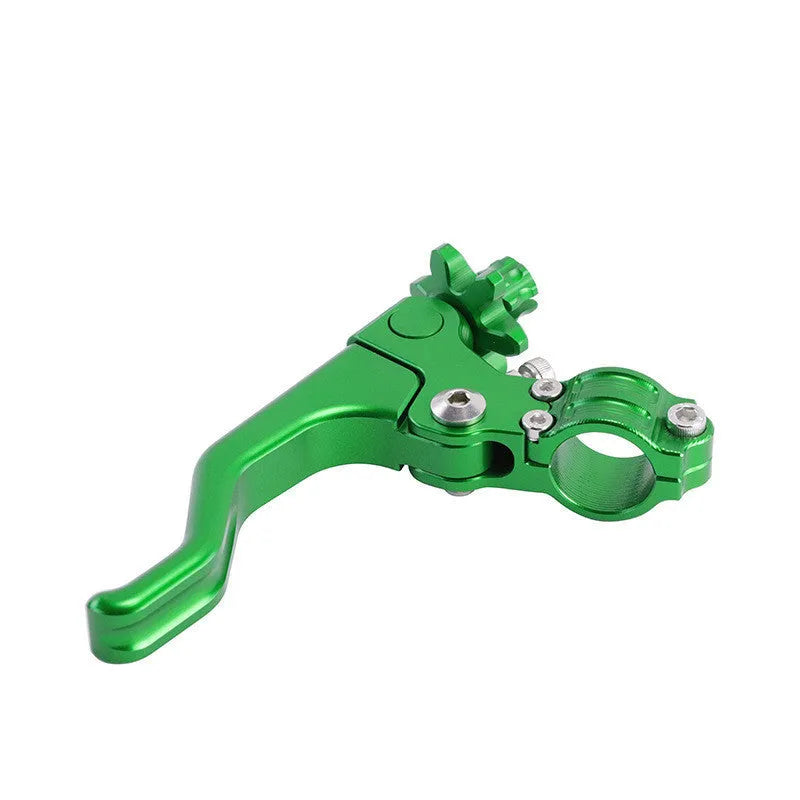 Aluminium alloy motorcycle clutch lever in multiple colour options including red, blue, black, and silver