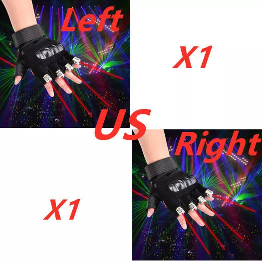 Stage Show Red Green Laser Gloves for dynamic performances with adjustable wrist