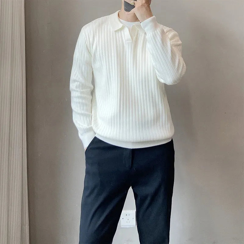 Loose elastic knitted sweater for men in modal and rabbit fur blend, available in black, white, light grey, Army Green, and coffee colours, sizes M to 3XL
