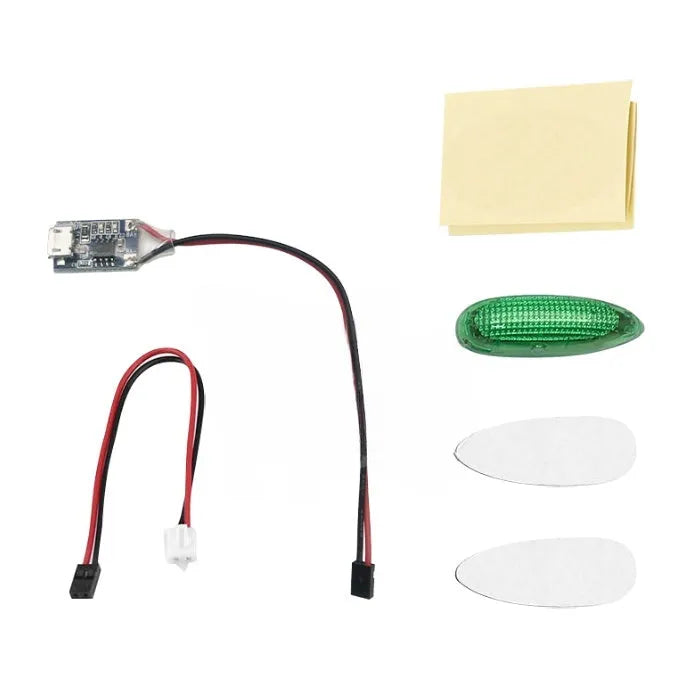 Coloured LED aviation navigation light for RC aircraft with four colour options and flash function