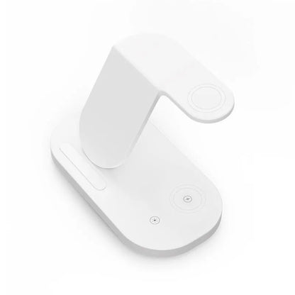 Black and white 15W three-in-one wireless charger with Type-C interface