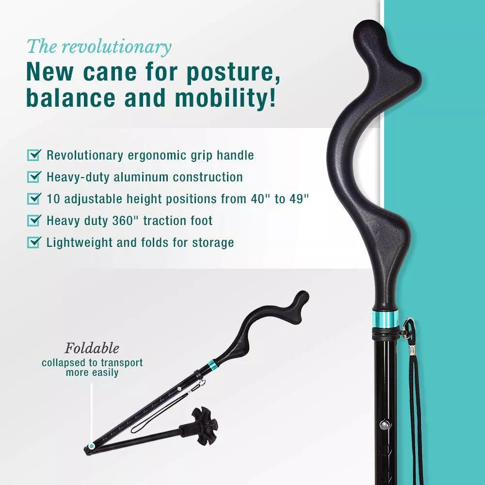Collapsible Posture Walking Cane with aluminum alloy frame and ergonomic handle