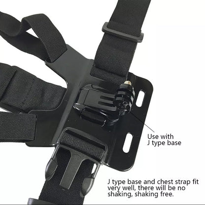 Adjustable chest mount harness for smartphones and action cameras in black
