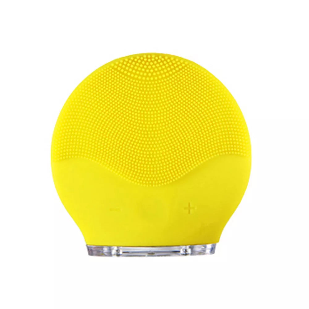 Electric waterproof silicone facial cleansing brush with USB charging in various colors