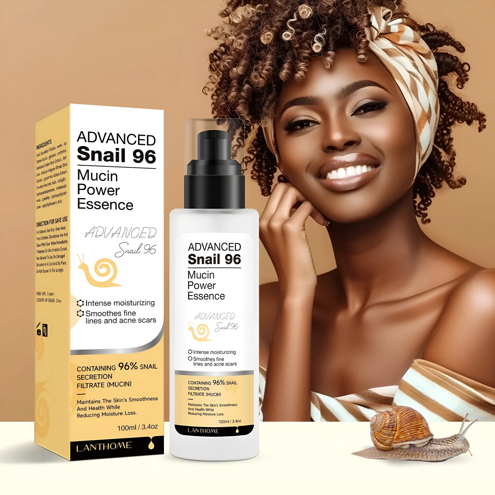 100ml snail serum moisturising facial essence bottle with snail secretion extract
