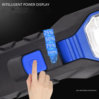 COB Strong Searchlight Rechargeable LED Portable Multi-function Auto Repair Light with 300m range