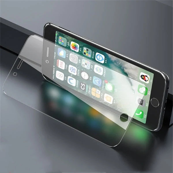 Premium tempered glass screen protector for iPhone, scratch and fingerprint resistant