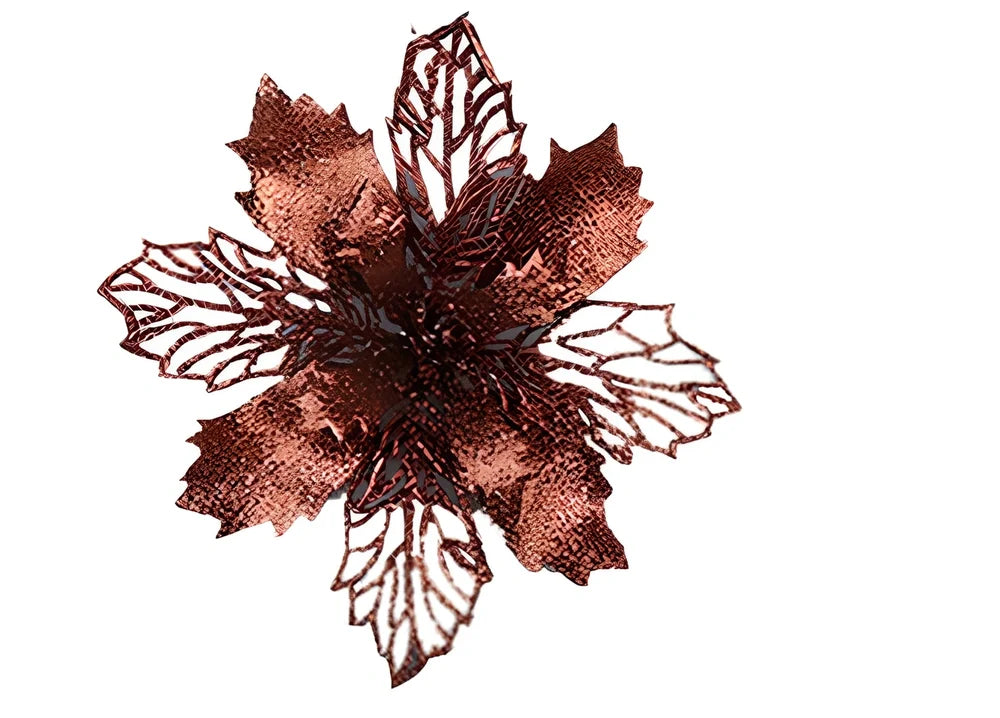 16cm Christmas tree wreath in gold with PE base and glitter powder for festive hanging