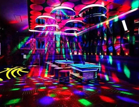Black LED laser magic fan stage lighting equipment with remote control for KTV and bar installations
