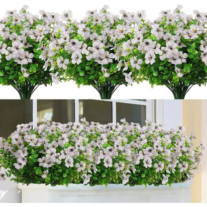 Artificial eucalyptus violet flower stem in plastic, available in seven colours for home and wedding decor