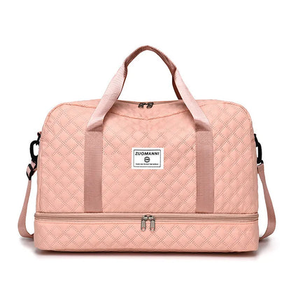 Oxford cloth travel bag with 36-55 litre capacity in street trend style with sewing thread details