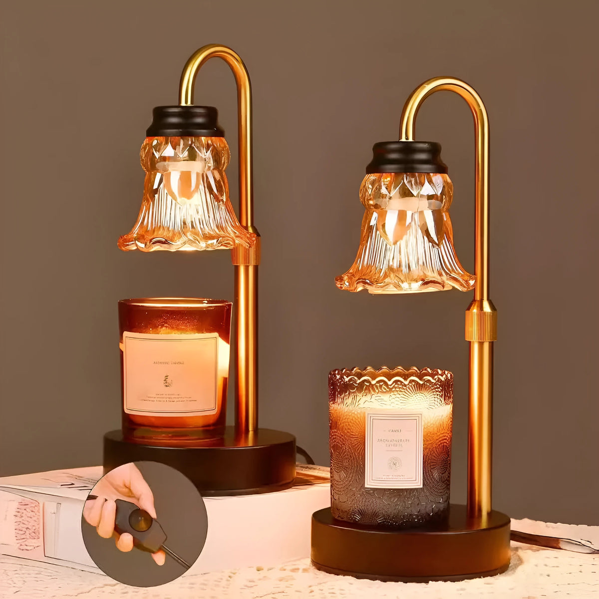 30.5cm tall bamboo electric wax melting lamp for aromatherapy with international voltage compatibility