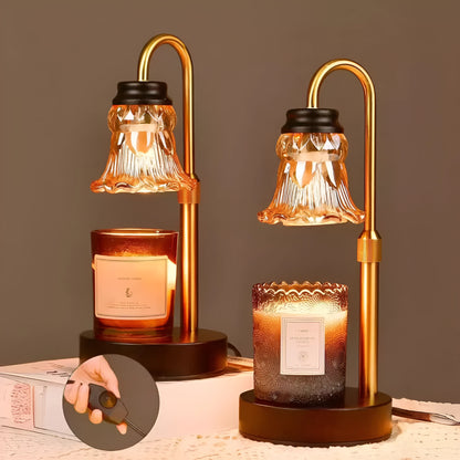 30.5cm tall bamboo electric wax melting lamp for aromatherapy with international voltage compatibility