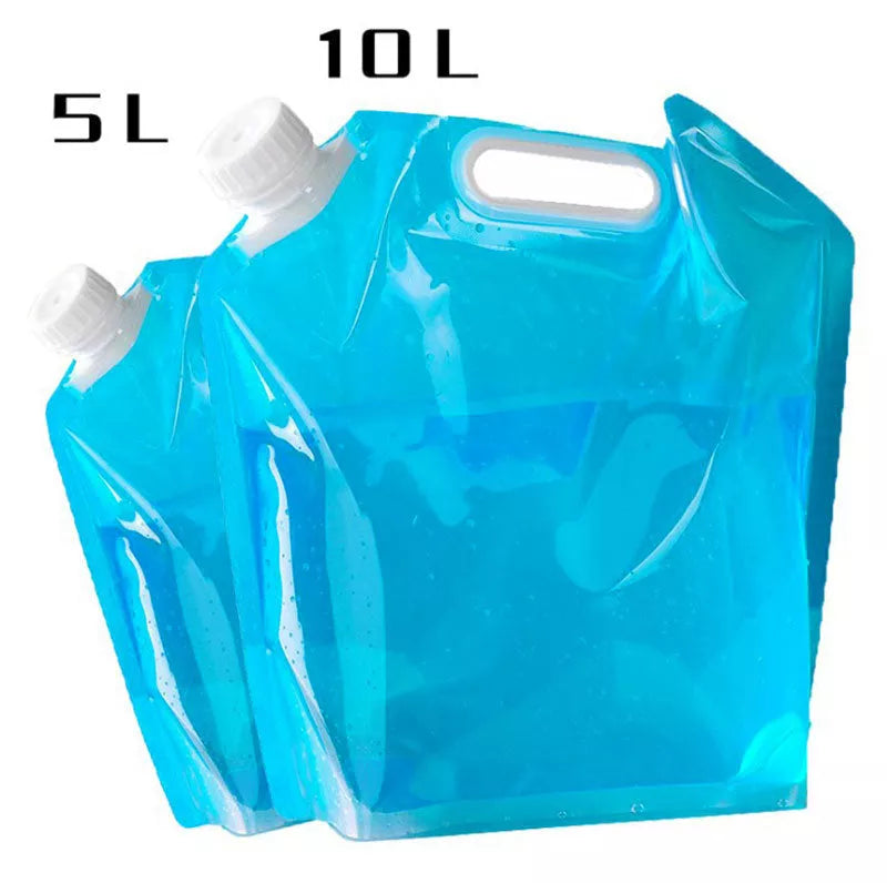 PVC Outdoor Camping Hiking Foldable Portable Water Bags Container in blue, non-toxic and food-grade