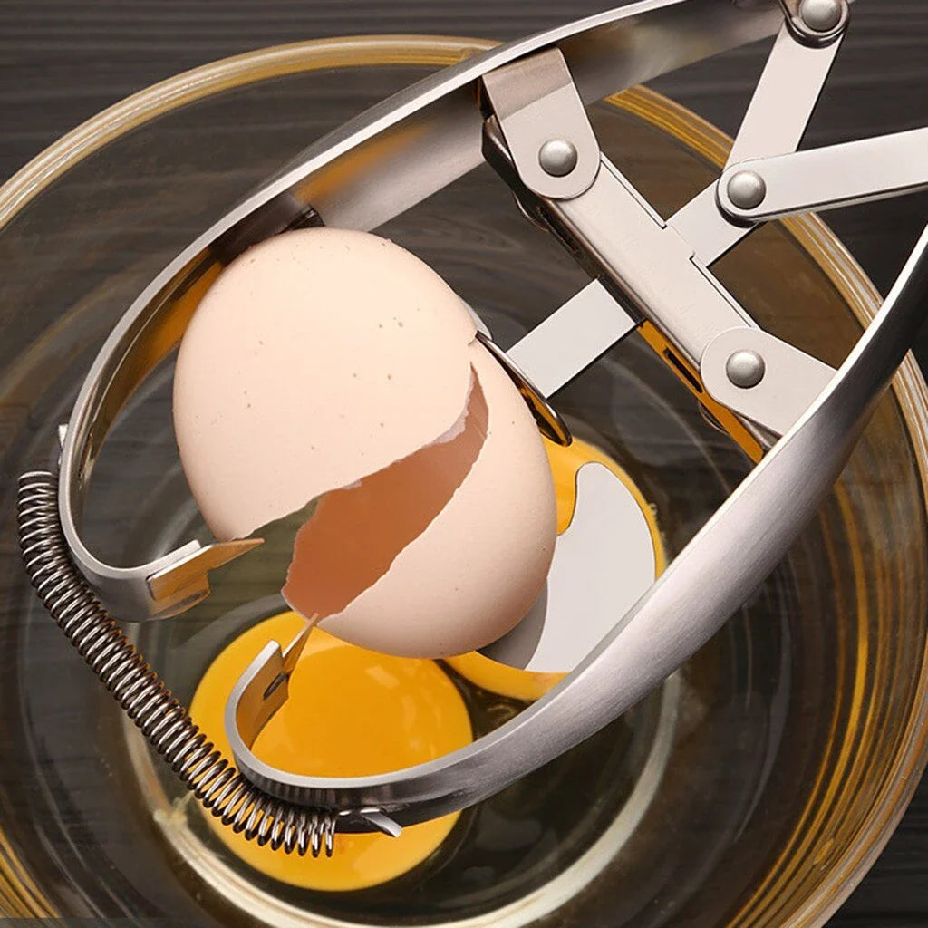 Premium stainless steel egg separator and cracker tool for effortless egg prep in the kitchen