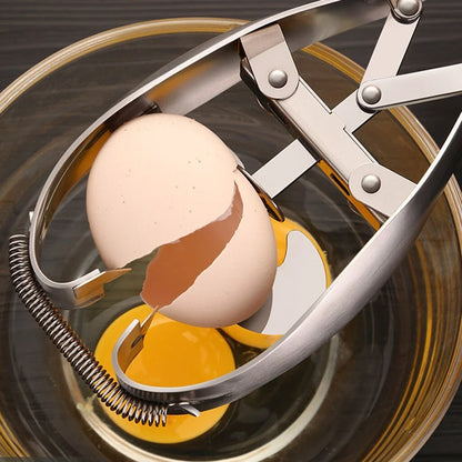 Premium stainless steel egg separator and cracker tool for effortless egg prep in the kitchen