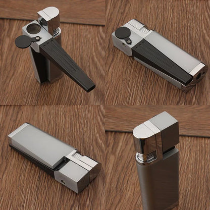 Foldable metal pipe lighter with stash compartment, eco-friendly and durable design